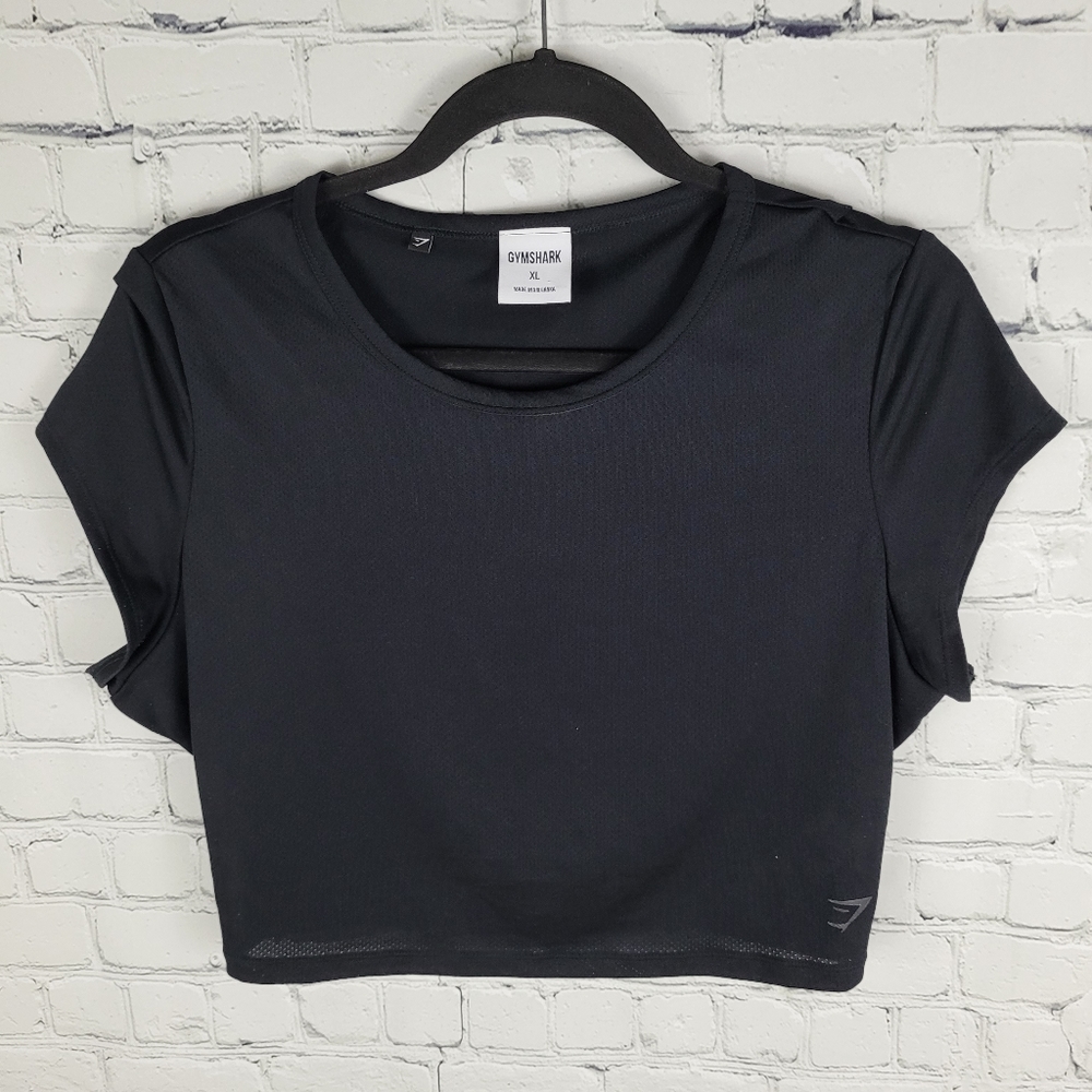 GYMSHARK | cap sleeve crop crewneck workout gym top